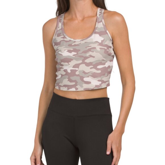 NEW CALVIN KLEIN Print Scoop Neck Crop Top CHATEAU for women 161mtn - Picture 4 of 5